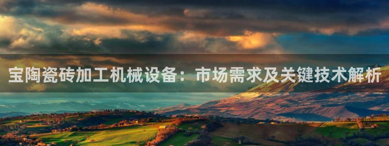 杏盛平台代理注册：宝陶瓷砖加工机械设备：市场需求及关键技术解析