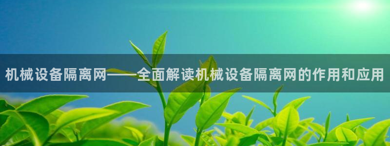 杏盛平台上级：机械设备隔离网——全面解读机械设备隔离网的作用和应用