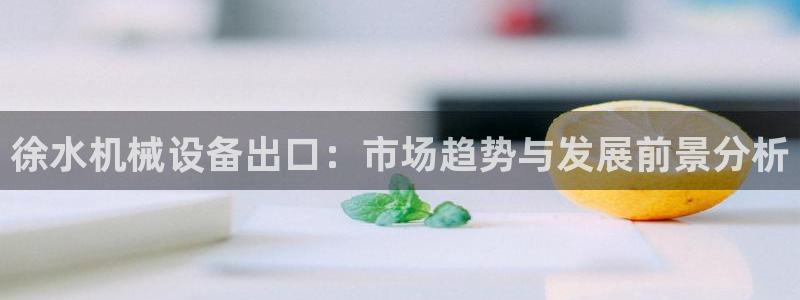 杏盛平台代理：徐水机械设备出口：市场趋势与发展前景分析