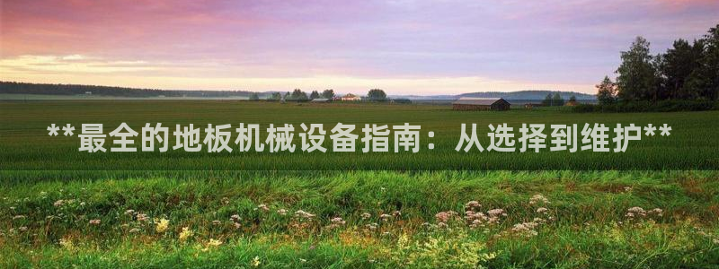 杏盛平台官网注册：**最全的地板机械设备指南：从选择到维护**