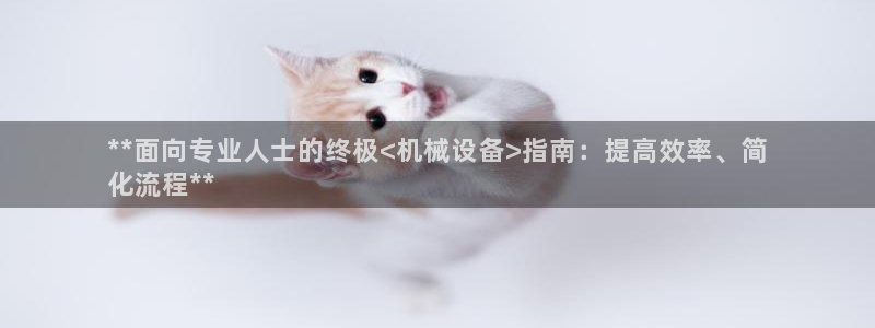 杏盛平台登录：**面向专业人士的终极<机械设备>指南：提高效率、简
化流程**