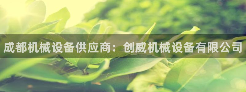 杏盛代理：成都机械设备供应商：创威机械设备有限公司