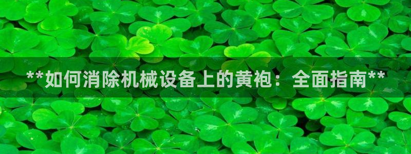 杏盛平台登陆：**如何消除机械设备上的黄袍：全面指南**