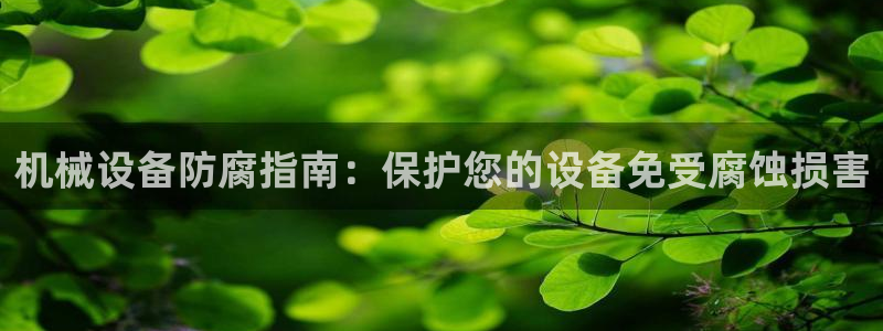 杏盛平台注册：机械设备防腐指南：保护您的设备免受腐蚀损害