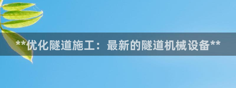 杏盛官方平台：**优化隧道施工：最新的隧道机械设备**